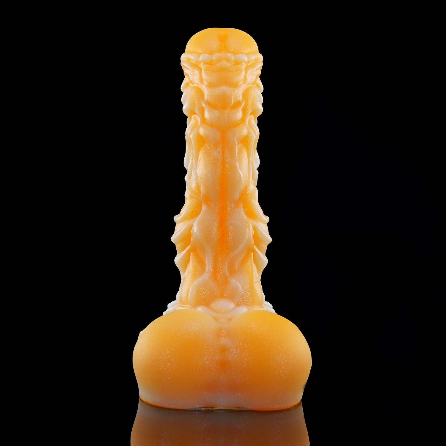 Nothosaur MOLO fantasy lizard dildo with layered scale textures and a rounded head - standing view