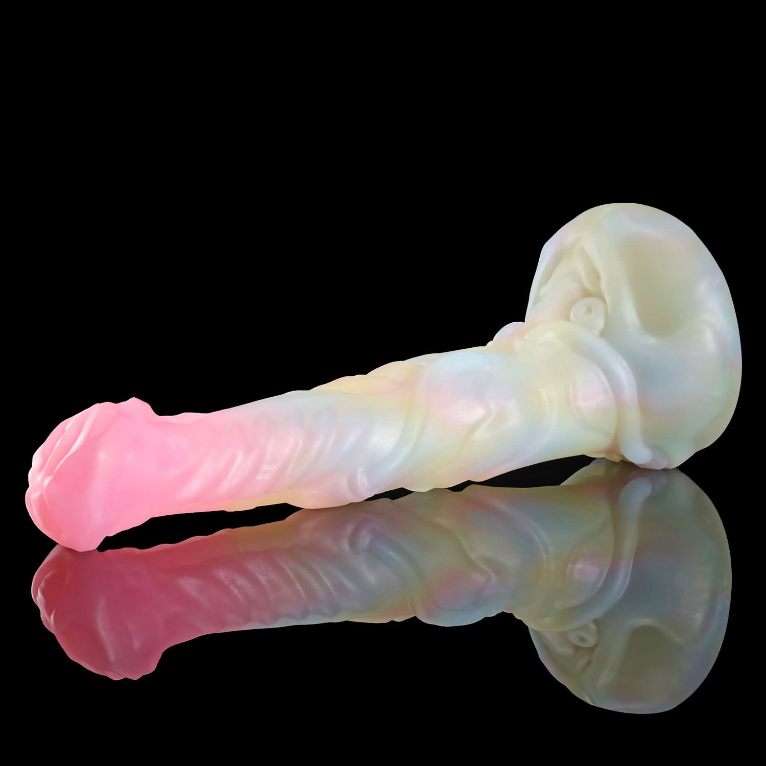 Nothosaur NECRONS plus tube fantasy mechanical horse ejaculating dildo with layered machine-like textures and a built-in tube - built in tube detail