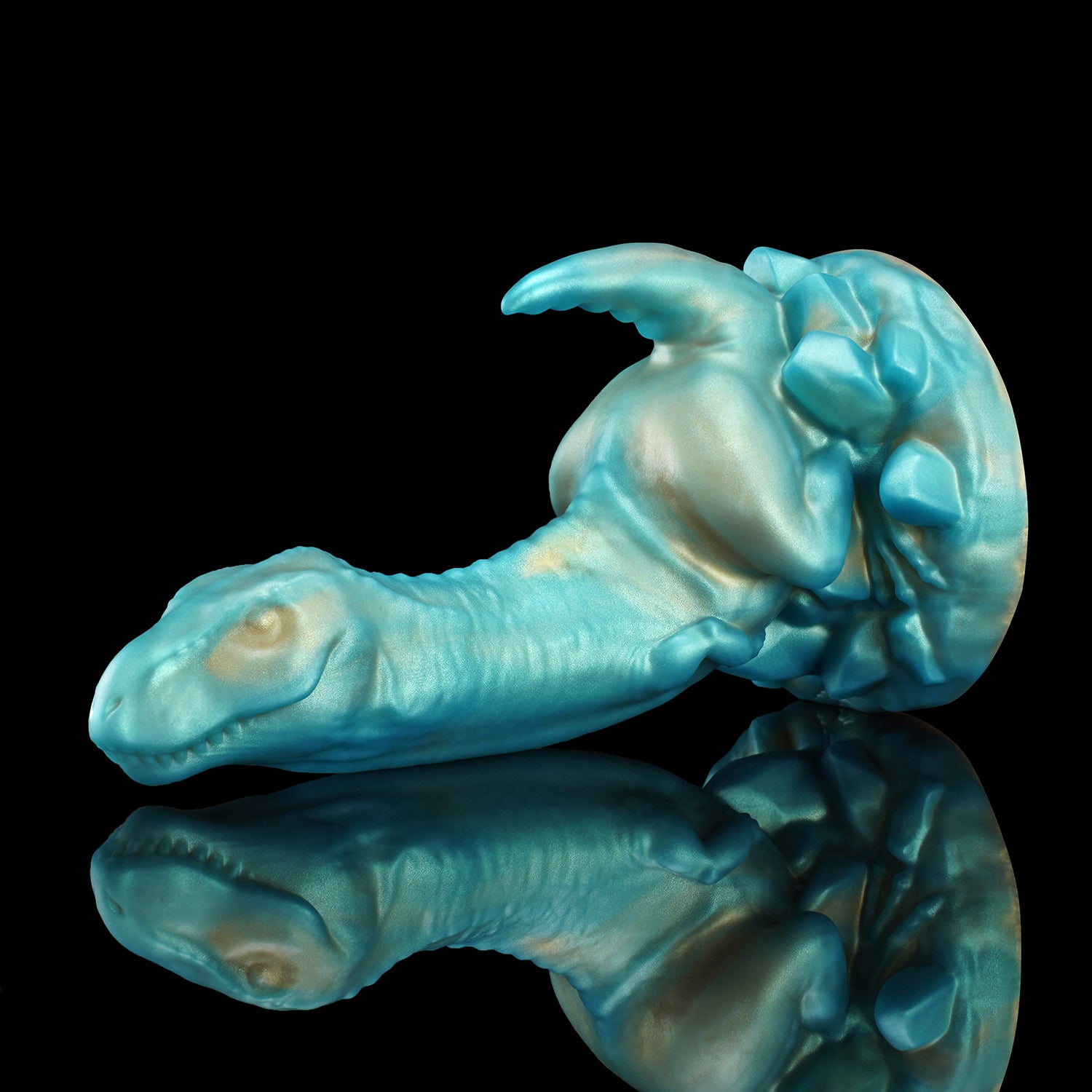 VELOX dinosaur fantasy toy side profile with curled tail base