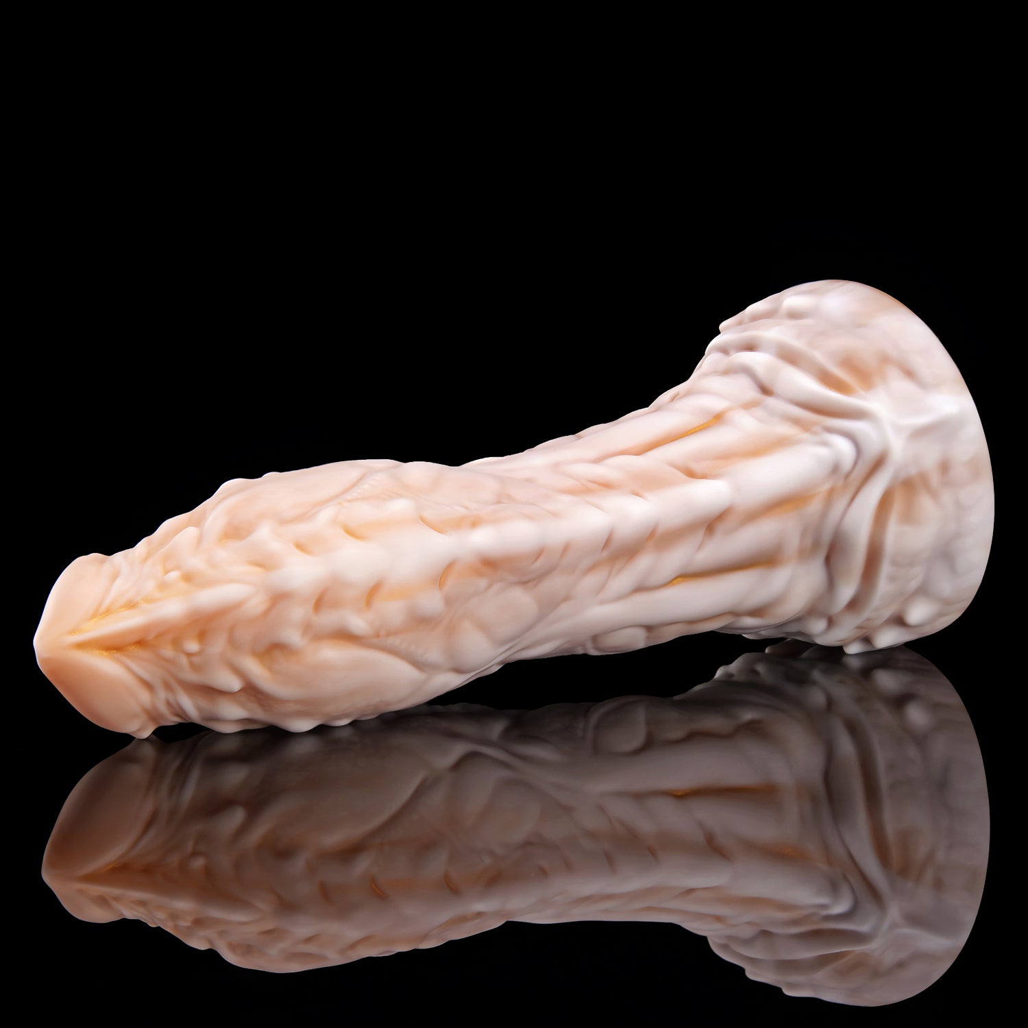OPALEYE custom dragon fantasy dildo with a curved scale-textured shaft and sculpted base - base and shaft view