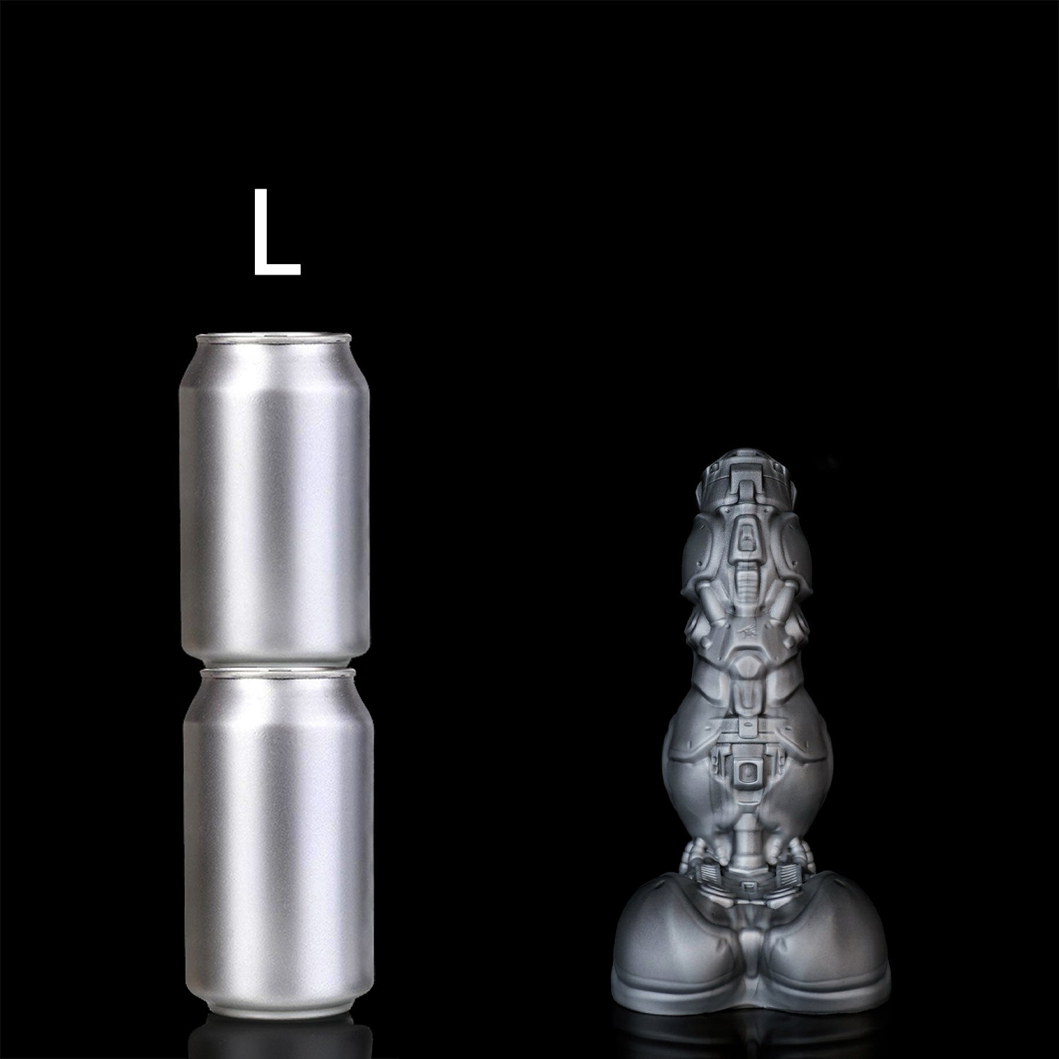 ROCCO mechanical fantasy knot toy in Steel Grey Black color, L size comparison