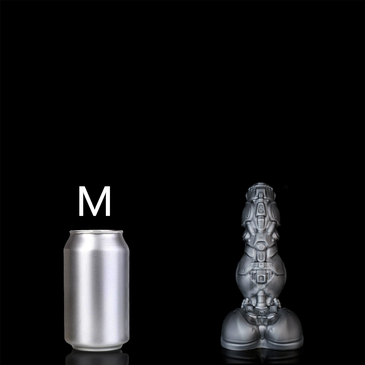 ROCCO mechanical fantasy knot toy in Steel Grey Black color, M size comparison