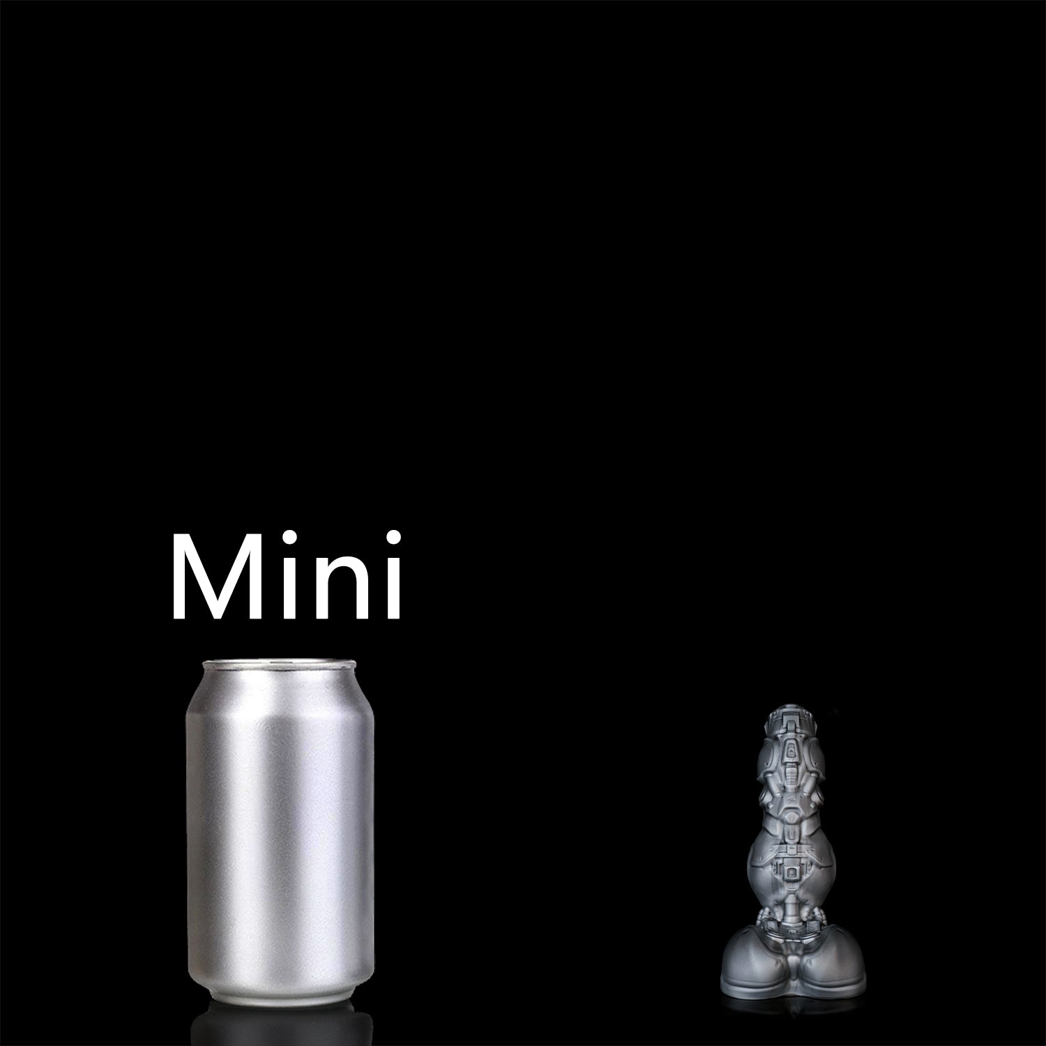 ROCCO mechanical fantasy knot toy in Steel Grey Black color, Mini size comparison