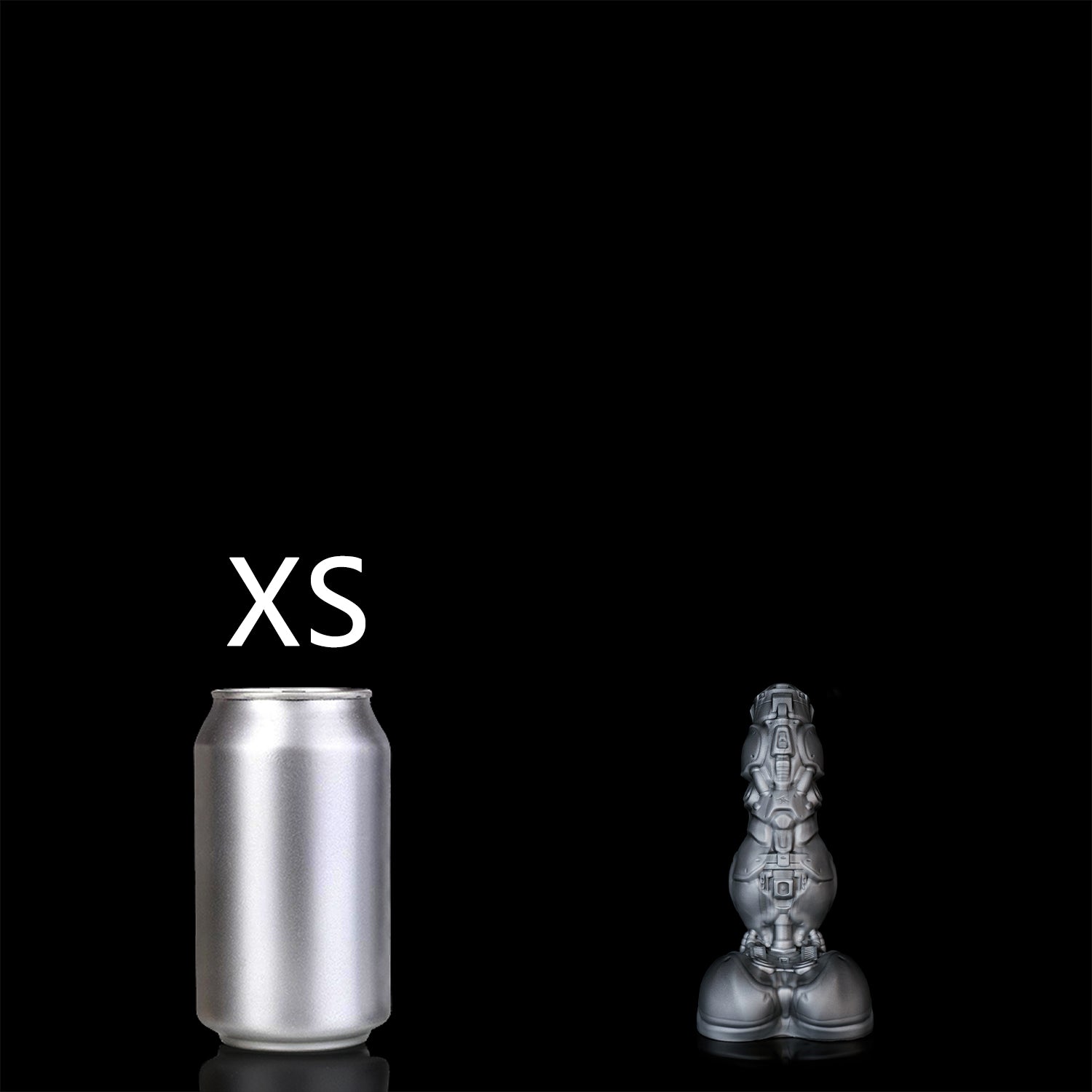 ROCCO mechanical fantasy knot toy in Steel Grey Black color, XS size comparison