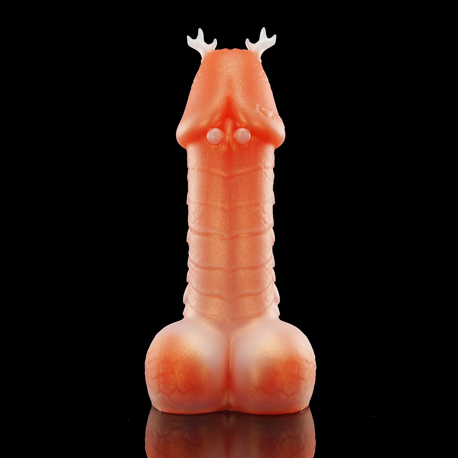 TWILIGHT custom dragon fantasy dildo with a curved textured shaft and flared suction cup base - upright front view