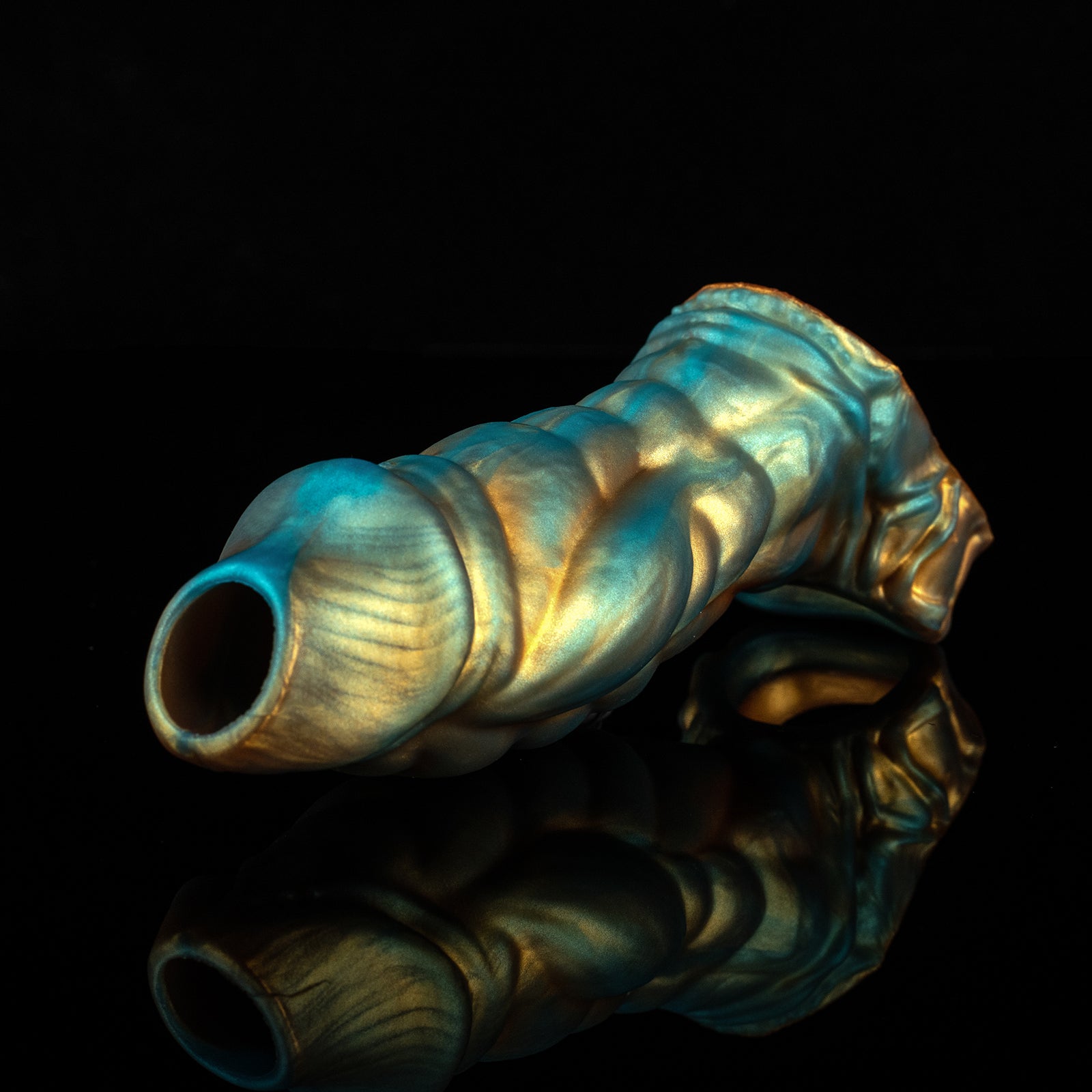 Nothosaur MEO'S ClOAK Silicone Penis sleeve cock sheath cuffs Extender make Thick Dildo Scale Armor Green