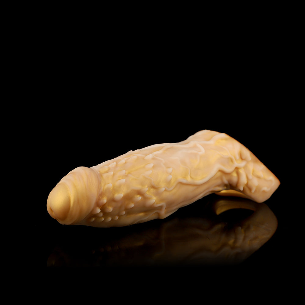 Nothosaur WIZ'S SHEATH Silicone Penis sleeve cock sheath cuffs Extender make Thick Dildo Dawn Gold