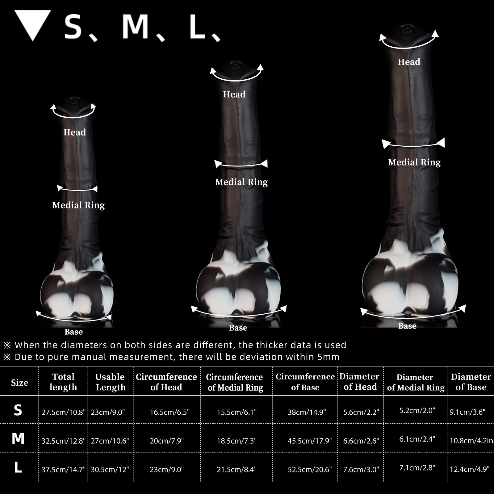 Nothosaur-AVOYO+Tube-Fantasy-Dildo-Horse-Dildo-With-Cum-Tube-Zebra-Black-SIZE-CHART