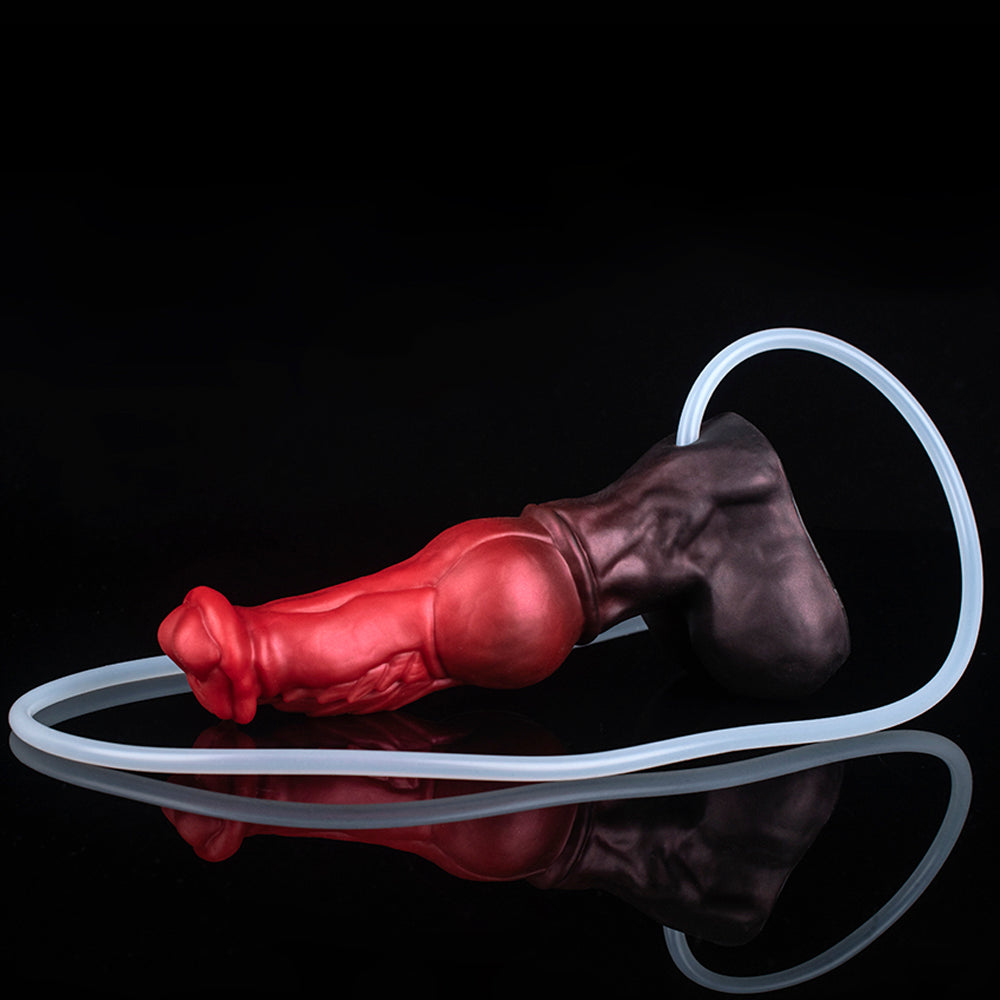 Nothosaur-FAXI-Fantasy-Horse-Dildo-Knotted-Dildo-Anal-Plug-With-Cum-Tube-Classic-Red-Black