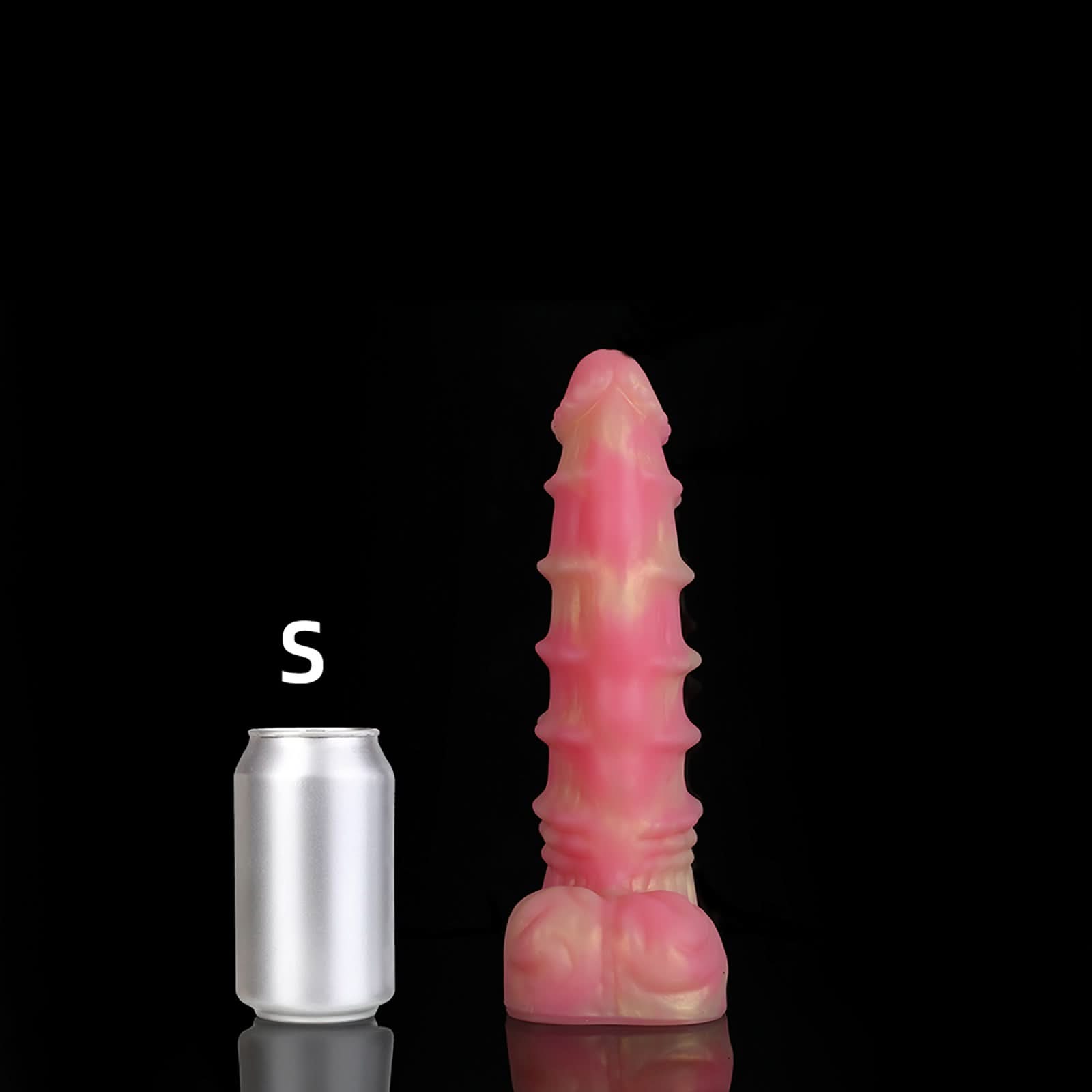 Nothosaur MEPHISTO fantasy monster dildo with an upturned tip and layered rounded ridges - size reference 24