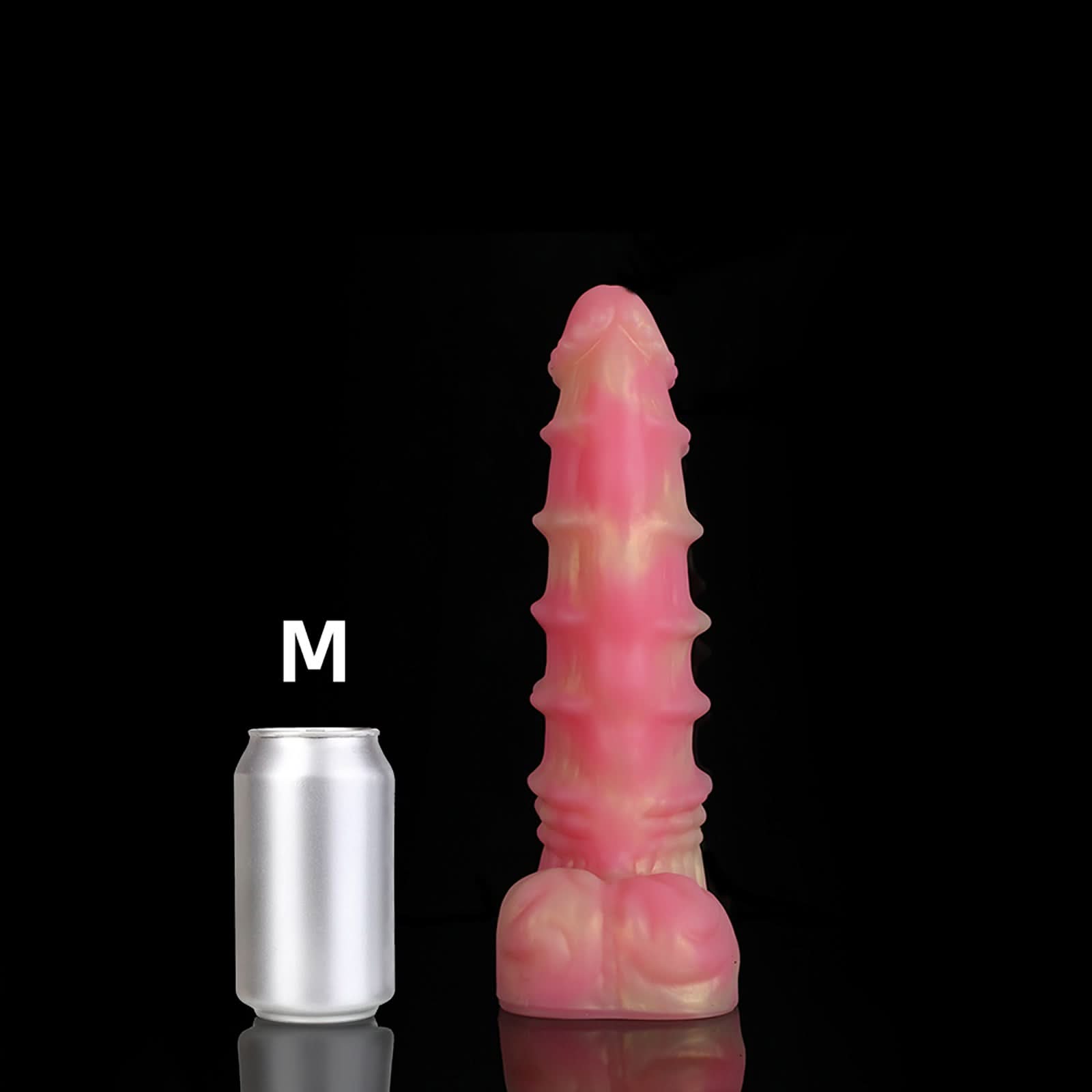 Nothosaur MEPHISTO fantasy monster dildo with an upturned tip and layered rounded ridges - size reference 25