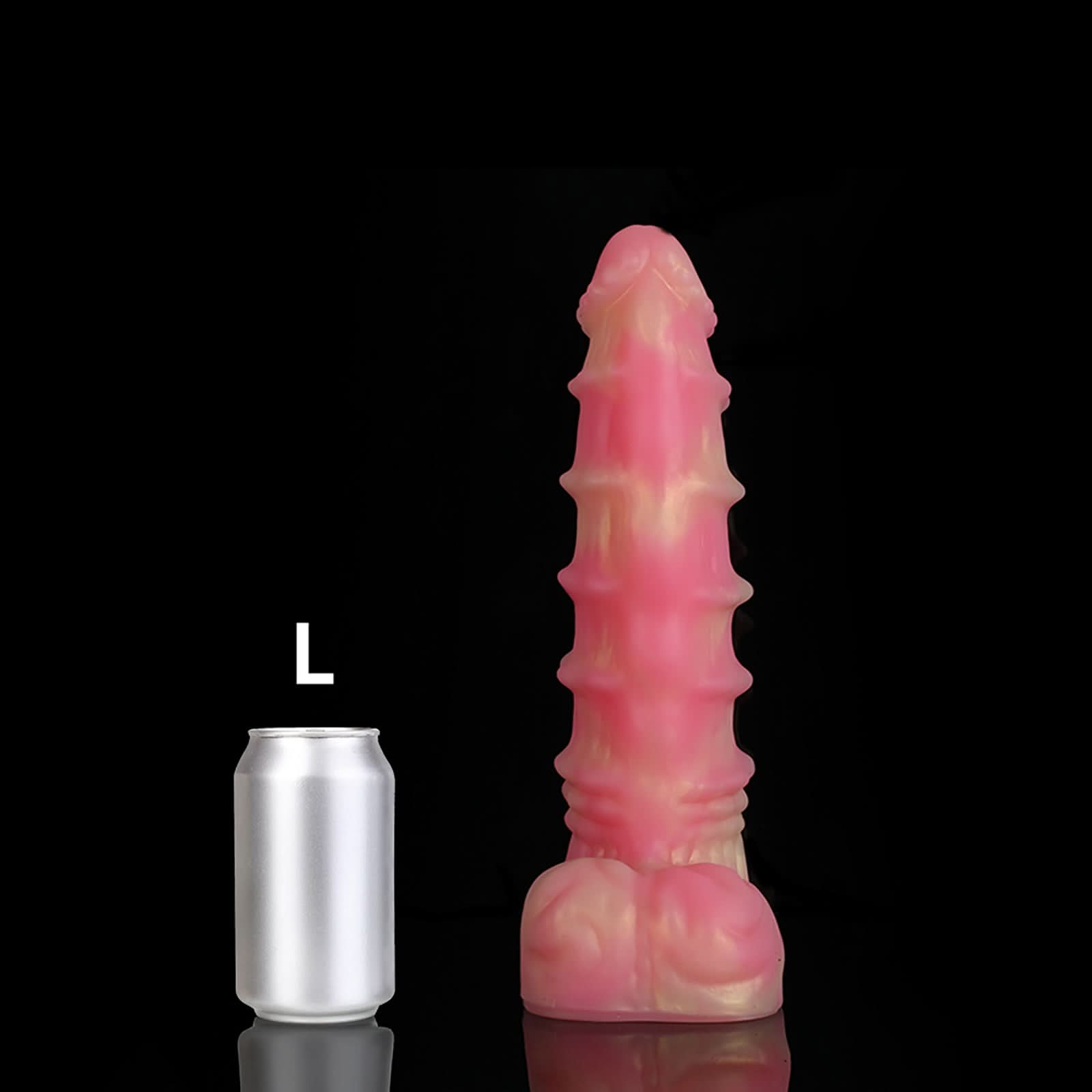 Nothosaur MEPHISTO fantasy monster dildo with an upturned tip and layered rounded ridges - size reference 26