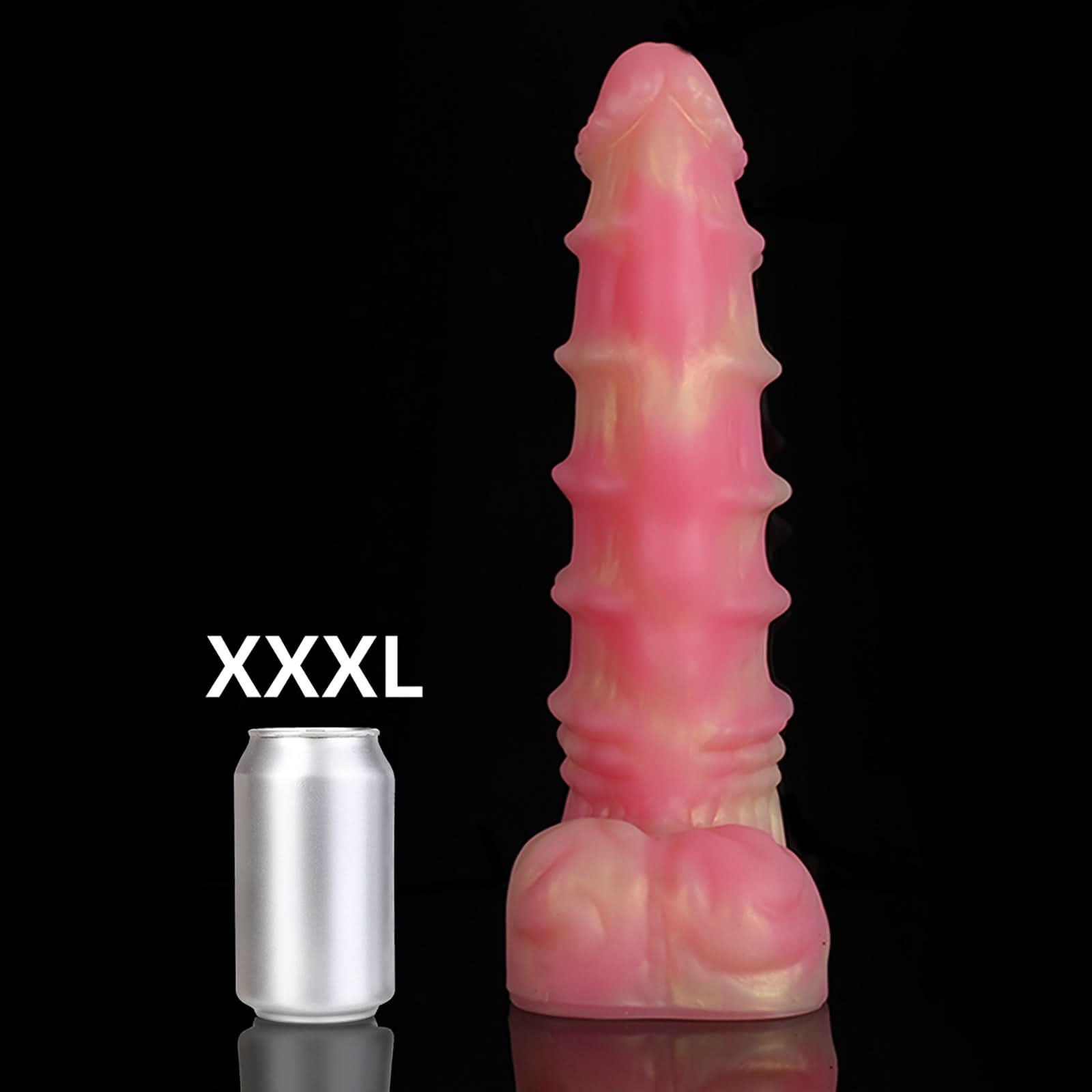 Nothosaur MEPHISTO fantasy monster dildo with an upturned tip and layered rounded ridges - size reference 29