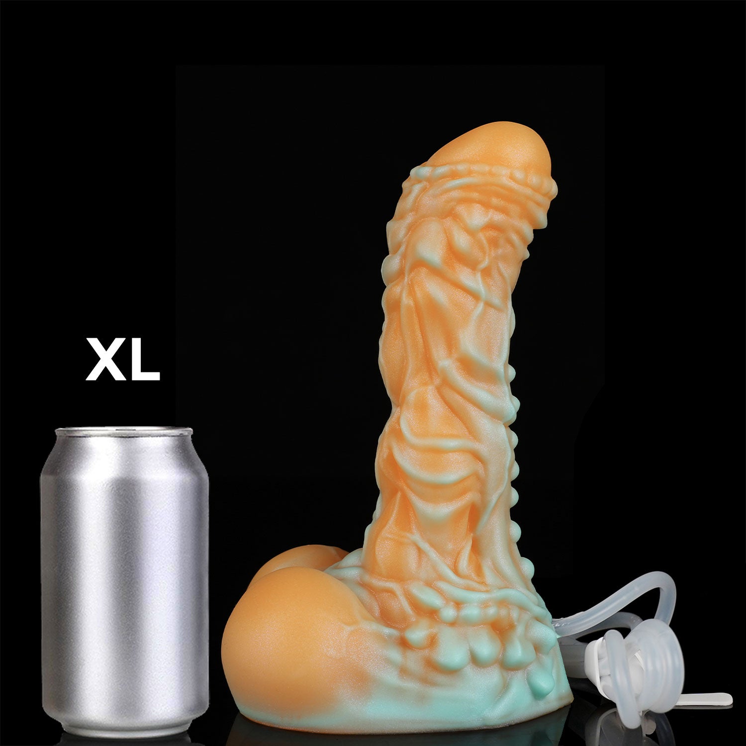 Nothosaur MOLO plus tube fantasy lizard ejaculating dildo with layered scale textures and a built-in tube - size reference 09